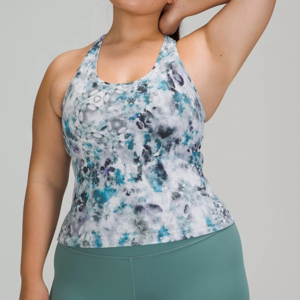 Lululemon Cool Racerback Short Tank Top Women's XL Floral Sporty Athletic